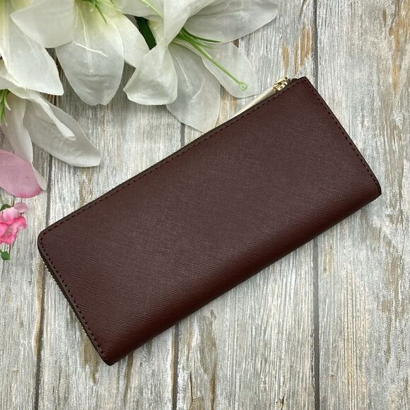 Michael Kors Jet Set Travel Large Saffiano Leather Quarter-Zip Wallet Bag Purse - Picture 5 of 12